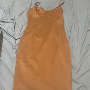 Brown spaghetti strap dress